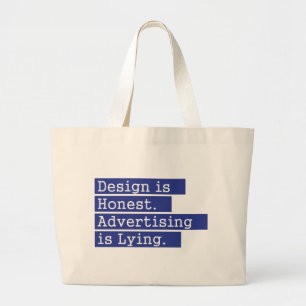 Grand Tote Bag La conception est honnête - bleu