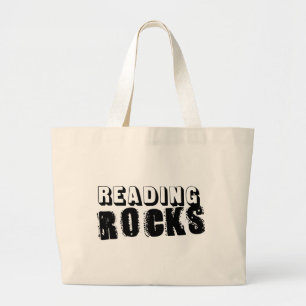 Grand Tote Bag La lecture bascule le texte noir