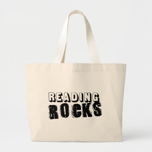Grand Tote Bag La lecture bascule le texte noir (Devant)