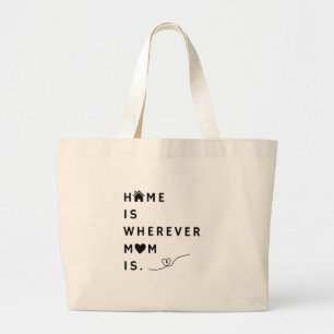 Grand Tote Bag La Maison Est Là Où Se Trouve Maman – Cadeau Pour