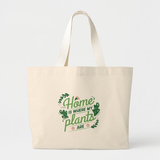 Grand Tote Bag La maison où sont mes Plantes (Devant)