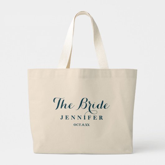Grand Tote Bag La mariée Navy Custom Wedding (Dos)