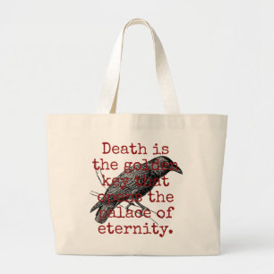Grand Tote Bag La Mort Est La Clé D'Or - Citation De Mort