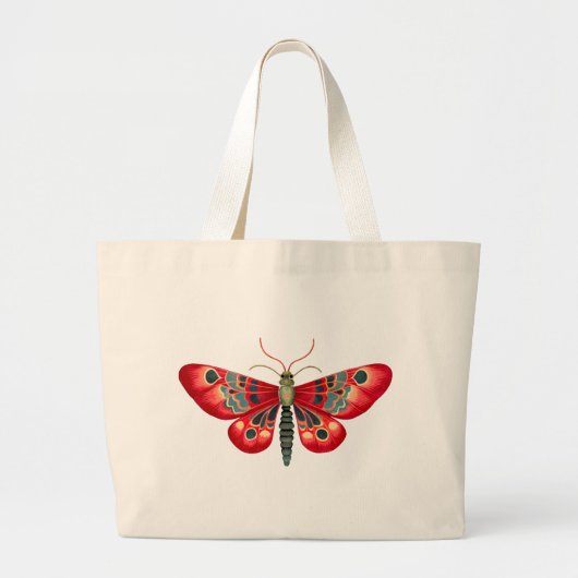 Grand Tote Bag La Mousse Rouge Dans Le Jardin De Nuit (Devant)