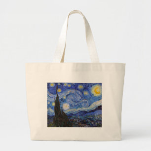Grand Tote Bag La Nuit étoilée : Village Saint-Rémy par Vincent V