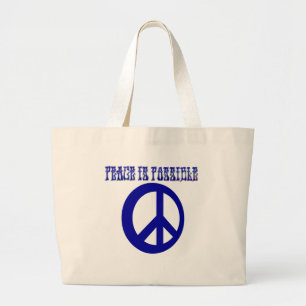 Grand Tote Bag La paix EST possible (bleu)