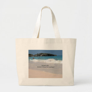 Grand Tote Bag La plage de sable rose des Bermudes