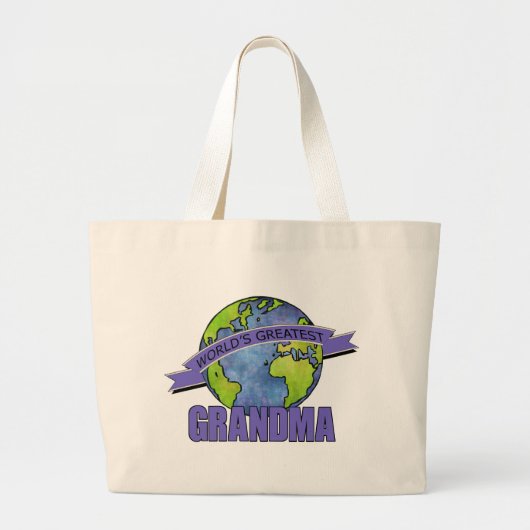 Grand Tote Bag La plus grande grand-maman du monde (Devant)