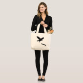 Grand Tote Bag La queue rouge sur la silouette d'écureuil (Devant (modèle))