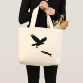 Grand Tote Bag La queue rouge sur la silouette d'écureuil (Devant (produit))
