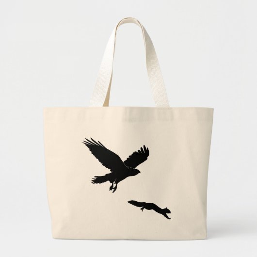 Grand Tote Bag La queue rouge sur la silouette d'écureuil (Devant)