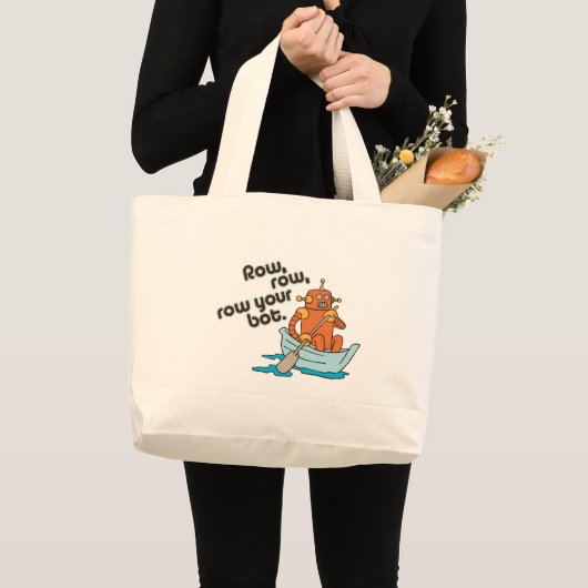 Grand Tote Bag La rangée, rangée, rament votre bot. (Devant (produit))