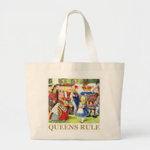 Grand Tote Bag La reine des coeurs dit, "règle de la Reine ! "