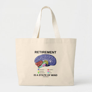 Grand Tote Bag La retraite est un état d'esprit (le cerveau