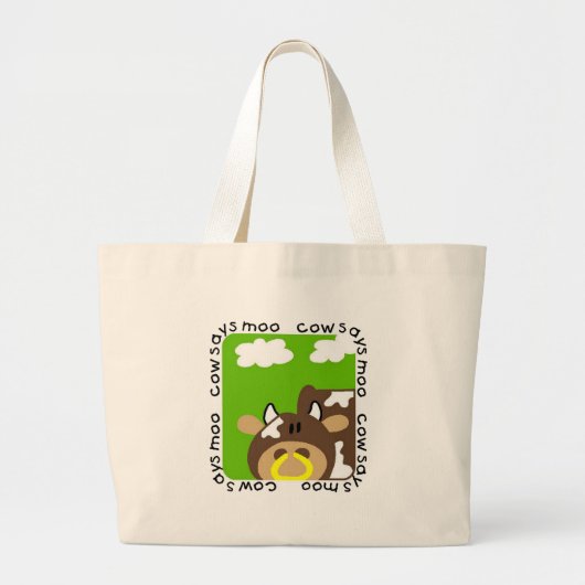 Grand Tote Bag La vache indique des T-shirts et des cadeaux de MO (Devant)