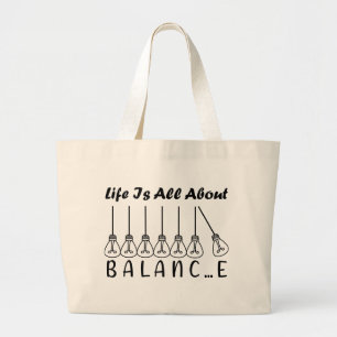 Grand Tote Bag La vie, c'est l'équilibre de l'inspiration de moti