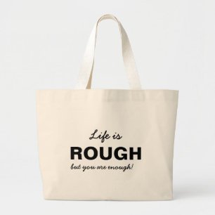 Grand Tote Bag La vie est dure Citation Moderne Tendance Élégante