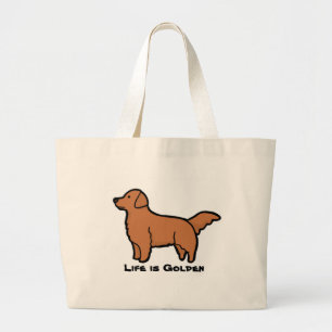 Grand Tote Bag La vie est Fourre-tout enorme d'or