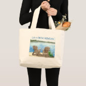 Grand Tote Bag La vie est meilleure au lac (Devant (produit))