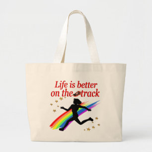 GRAND TOTE BAG LA VIE EST MEILLEURE SUR LA PISTE DE CONCEPTION
