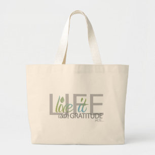 Grand Tote Bag La VIE vivante il avec gratitude