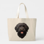 Grand Tote Bag Labradoodle Chien noir (Dos)