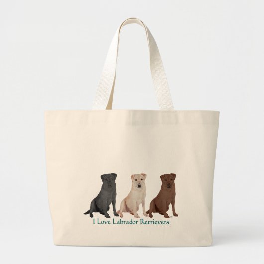 Grand Tote Bag Labrador Retrievers - 3 couleurs à aimer (Devant)