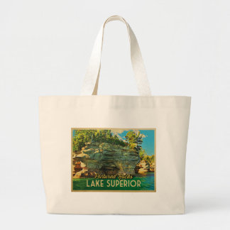 Grand Tote Bag Lac Supérieur Pictures Rocks