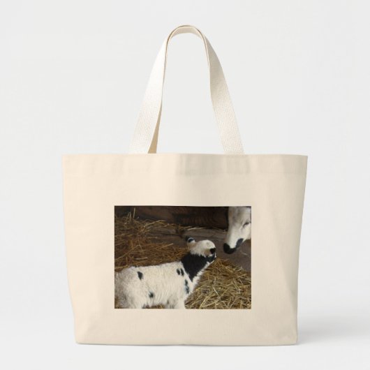 Grand Tote Bag L'agneau du visage drôle (Devant)