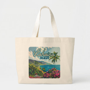 Grand Tote Bag Lahaina Maui Hawaii Beach Coast Retro