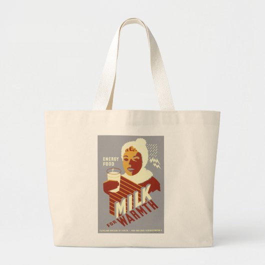 Grand Tote Bag Lait pour la chaleur (Devant)
