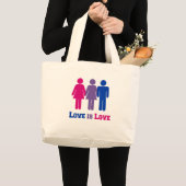 Grand Tote Bag L'amour bisexuel est amour (Devant (produit))