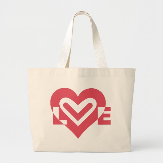 Grand Tote Bag L'amour en rose cerise (Devant)