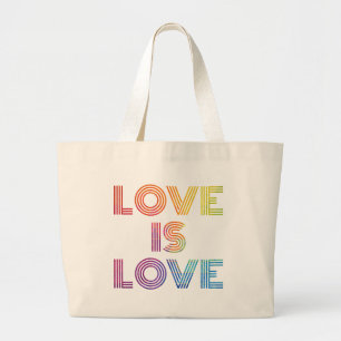 Grand Tote Bag L'amour est l'amour   Grandes bandes modernes