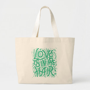 Grand Tote Bag L'amour vert est dans les cheveux