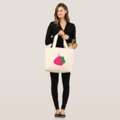 Grand Tote Bag Lapin de fraise (Devant (modèle))