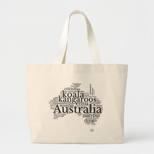 Grand Tote Bag L'Australie Map Word Art