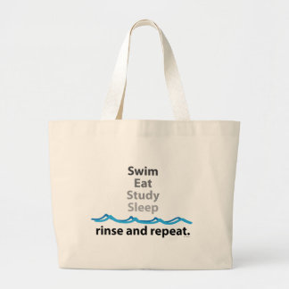 Grand Tote Bag Le bain, mangent, étudient, dorment… rinçage et