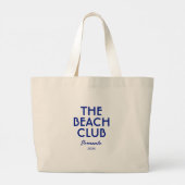 Grand Tote Bag Le Beach Club Sorrento Vibrant Bleu Custom (Dos)