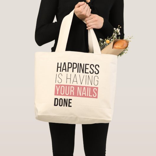 Grand Tote Bag Le bonheur a vos clous faits (Devant (produit))