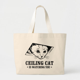 Grand Tote Bag Le chat de plafond vous observe