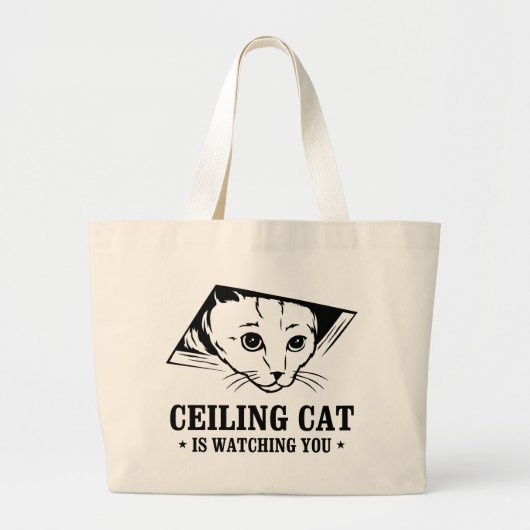 Grand Tote Bag Le chat de plafond vous observe (Devant)