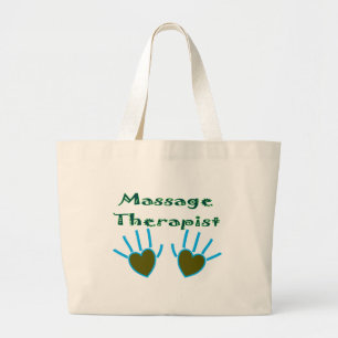 Grand Tote Bag Le coeur de thérapeute de massage remet des