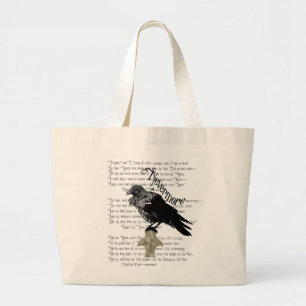 Grand Tote Bag Le Corbeau d'Edgar Allan Poe