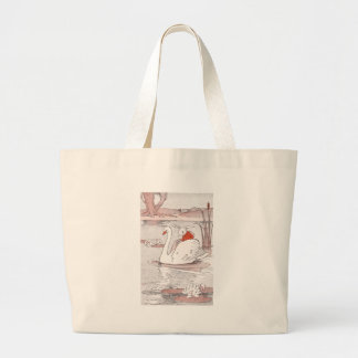Grand Tote Bag Le cygne serein conduit à lapin un