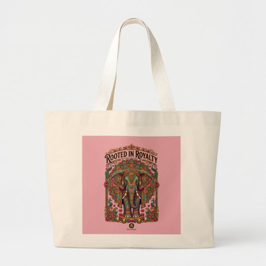 Grand Tote Bag Le Géant Douce : Conception Artistique d'Éléphant (Devant)
