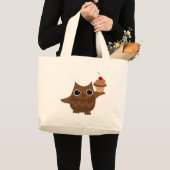 Grand Tote Bag Le hibou et le cupcake (Devant (produit))