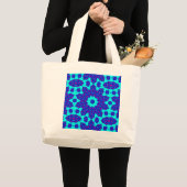 Grand Tote Bag Le kaléidoscope bleu prospérait (Devant (produit))
