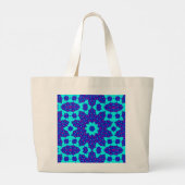 Grand Tote Bag Le kaléidoscope bleu prospérait (Dos)