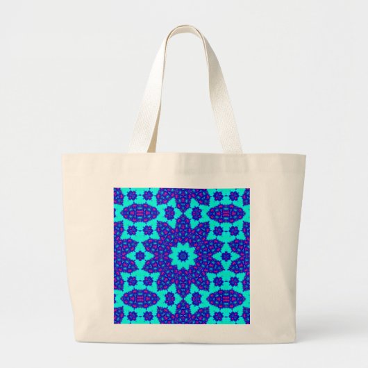 Grand Tote Bag Le kaléidoscope bleu prospérait (Devant)